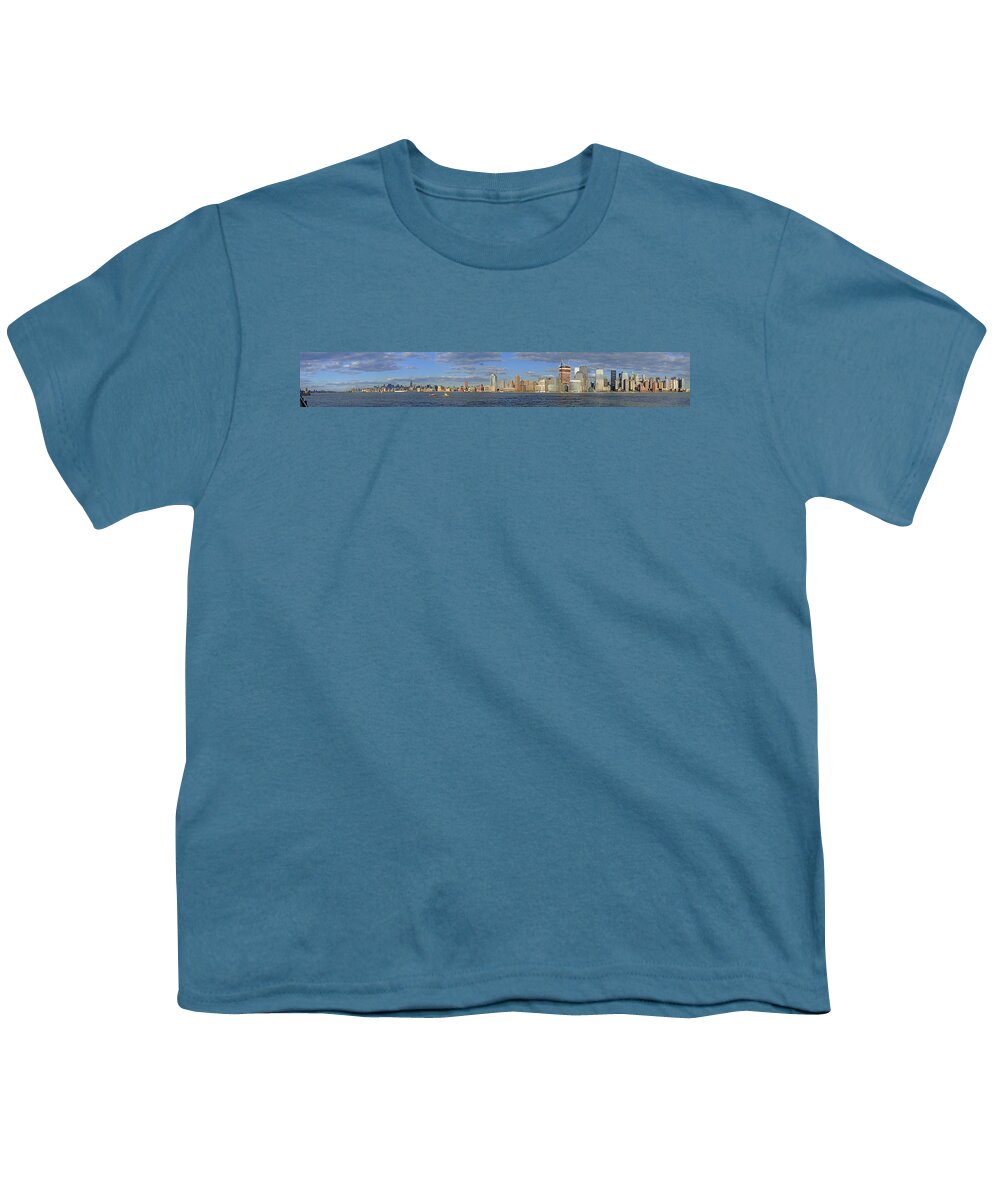 Panoramic Youth T-Shirt featuring the photograph Manhattan - Hudson View by S Paul Sahm