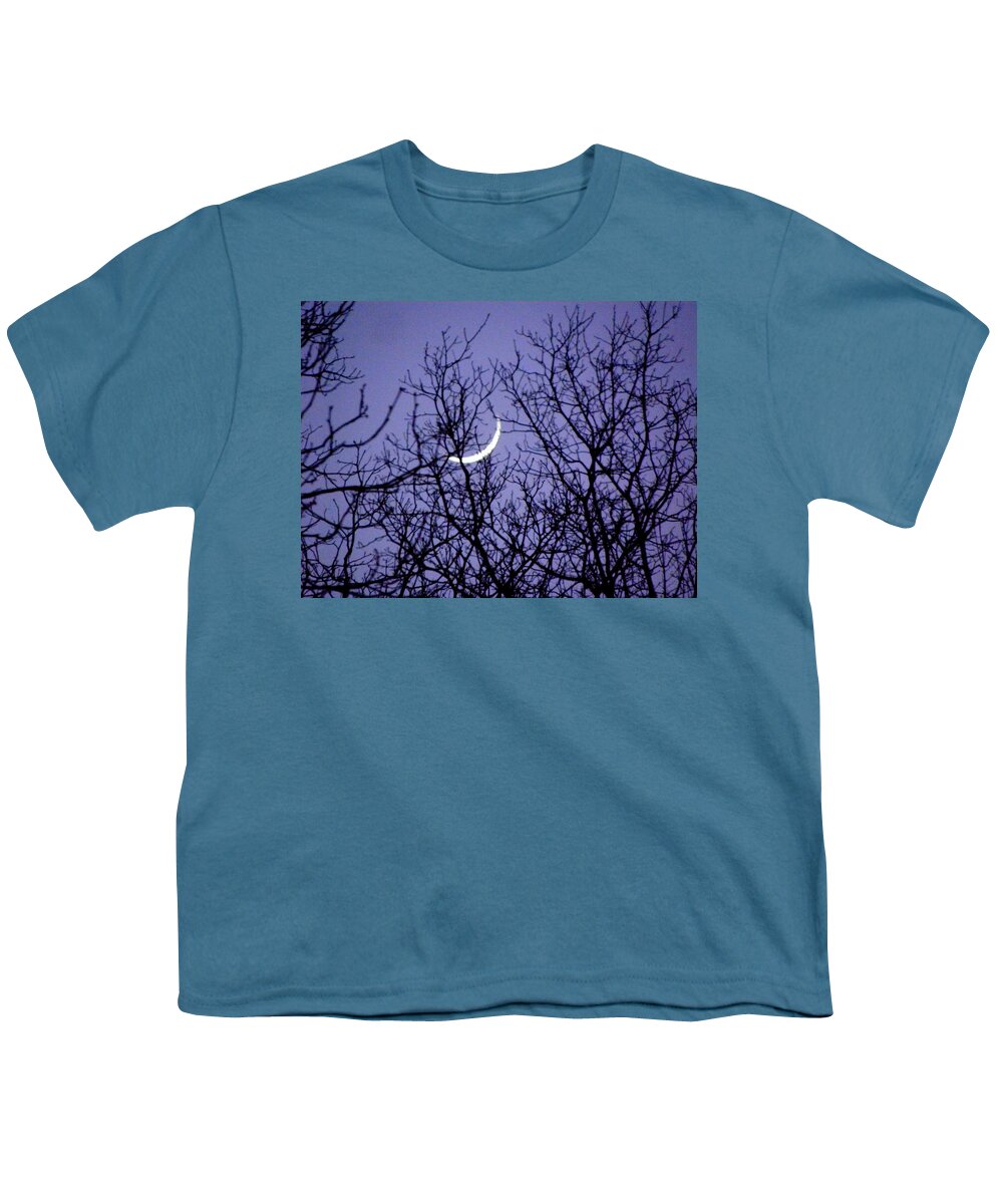 Moon Youth T-Shirt featuring the photograph Sliver Moon by Kim Galluzzo