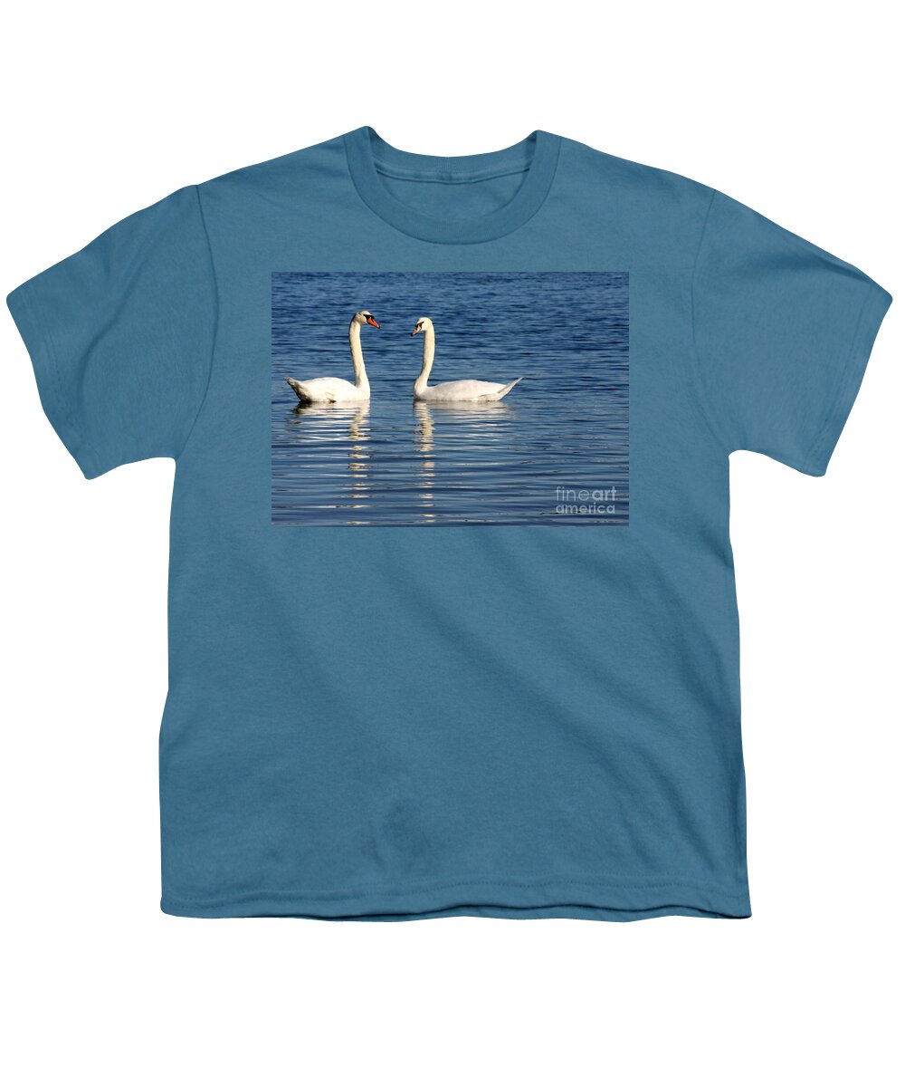 Swans Youth T-Shirt featuring the photograph Swan Mates by Sabrina L Ryan