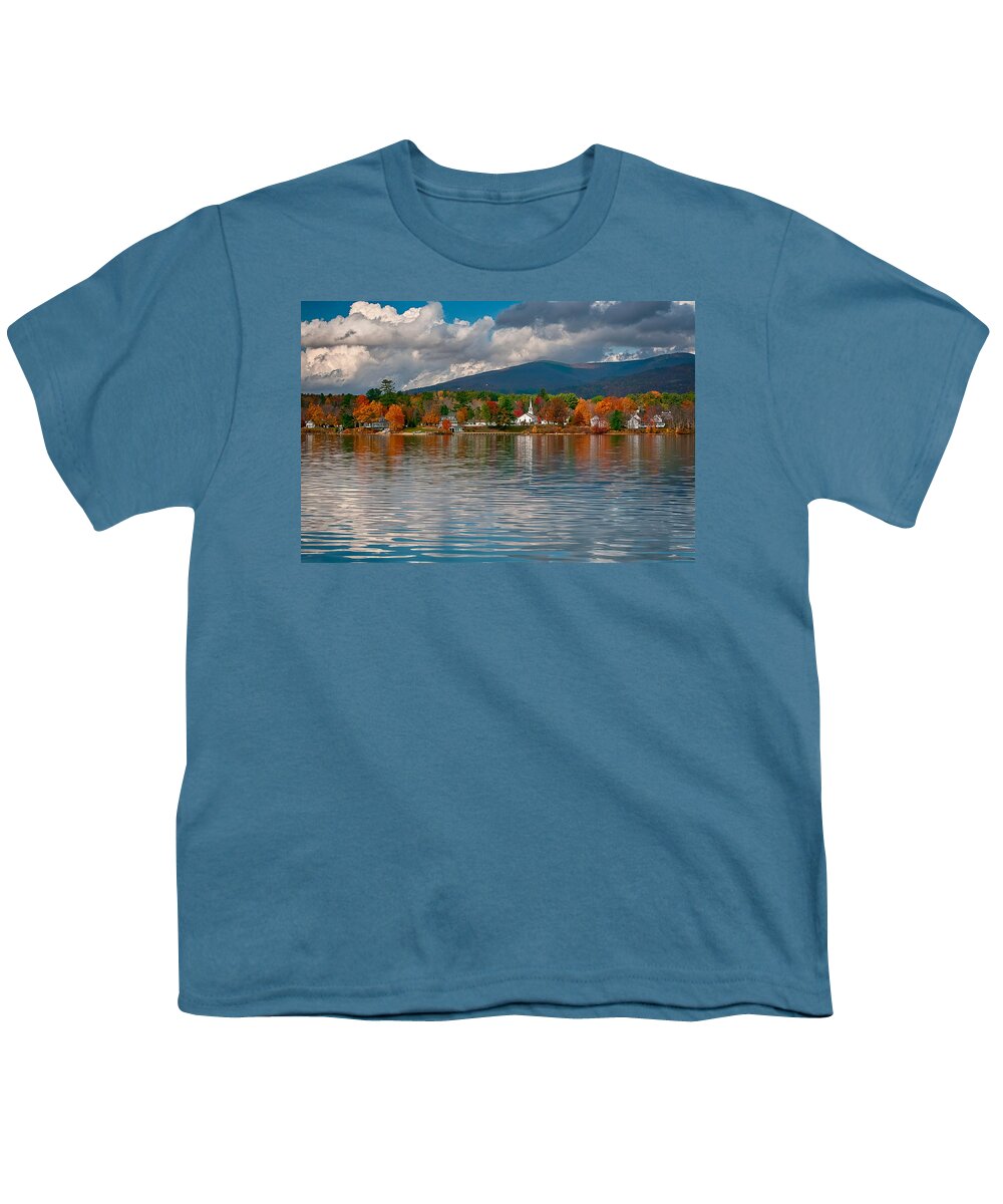 New England Youth T-Shirt featuring the photograph Autumn in Melvin Village by Brenda Jacobs