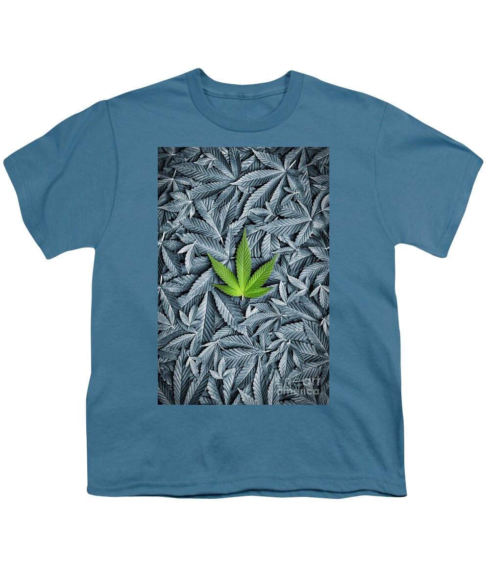 Cannabis Sativa Youth T-Shirt featuring the photograph Green #2 by Tim Gainey