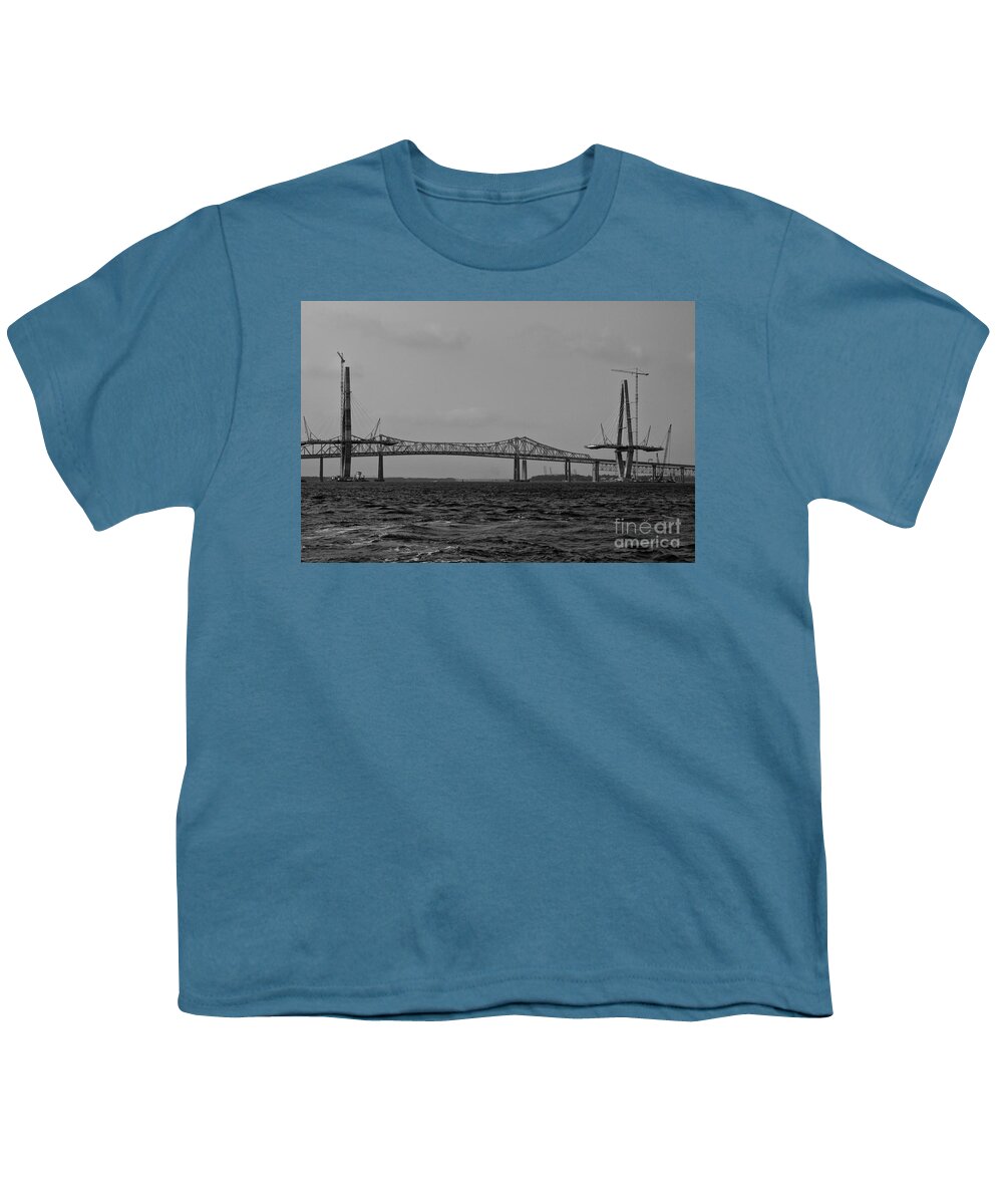 Old & New Bridges Youth T-Shirt featuring the photograph June 20 2004 by Dale Powell