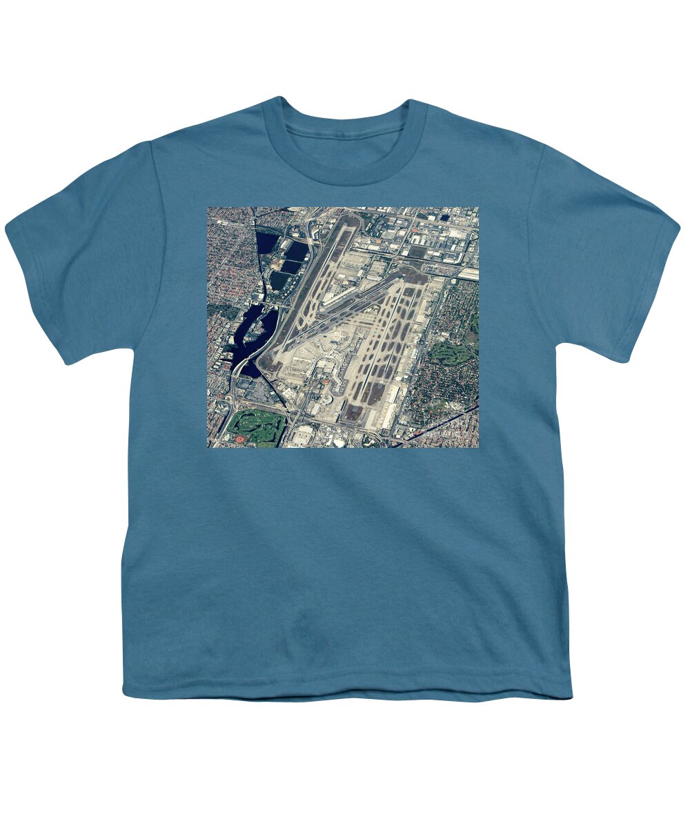 Miami International Airport Youth T-Shirt featuring the photograph Miami International Airport Aerial Photo #1 by David Oppenheimer