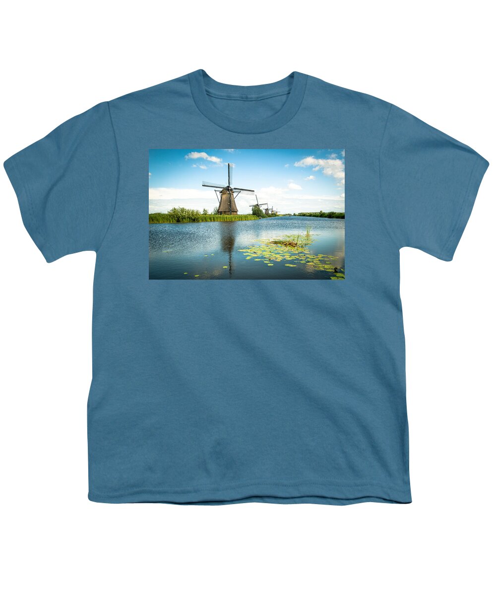Europe Youth T-Shirt featuring the photograph Picturesque Kinderdijk #1 by Hannes Cmarits