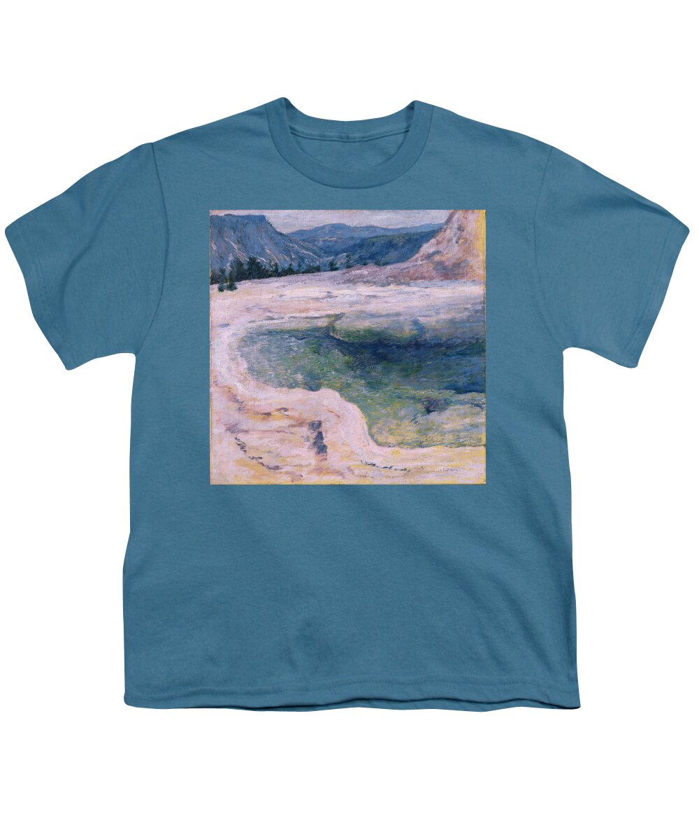 John Henry Twachtman Youth T-Shirt featuring the painting The Emerald Pool #1 by John Henry Twachtman