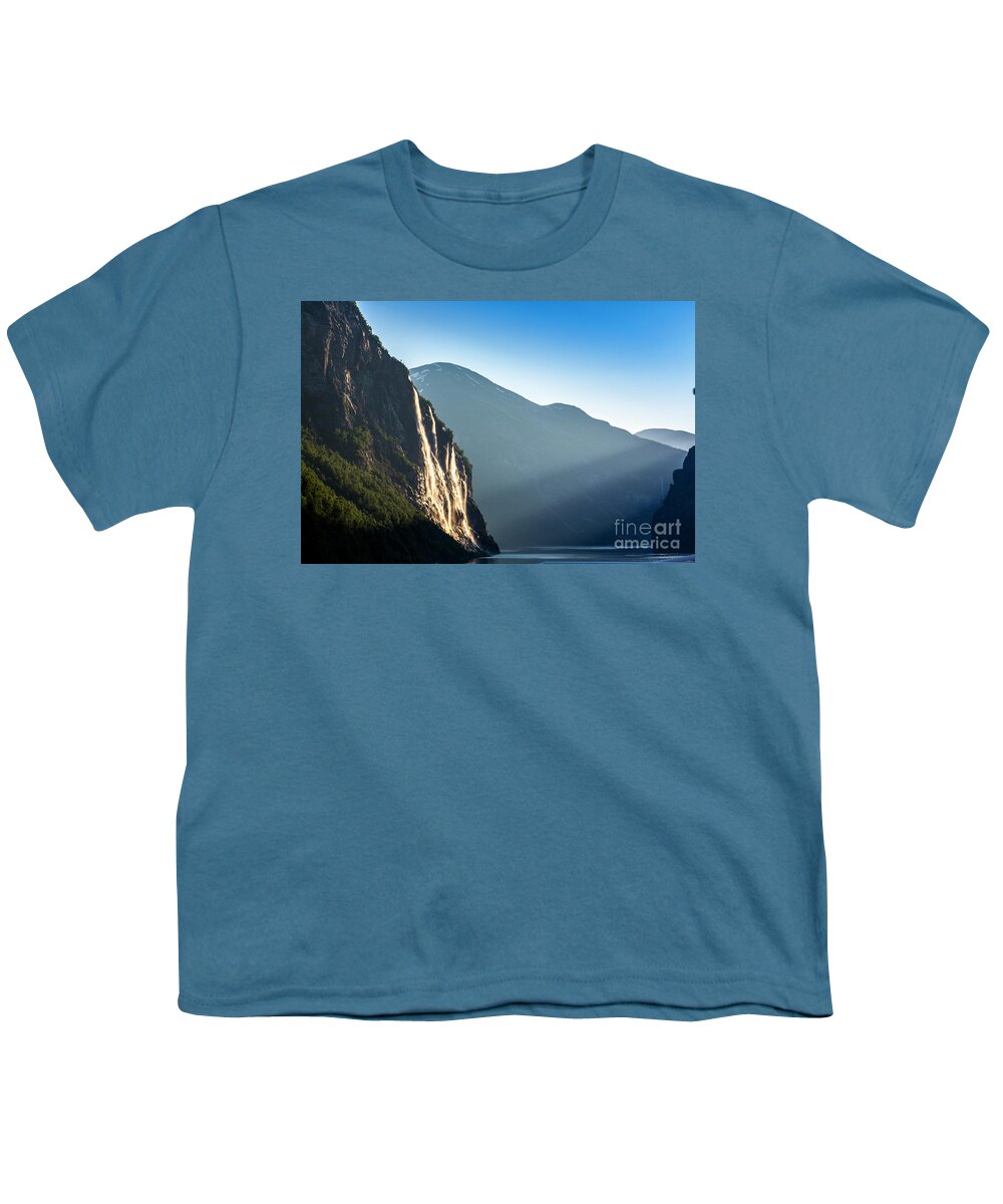 Seven Sisters Falls Youth T-Shirt featuring the photograph Seven sisters falls, Geiranger, Norway #2 by Sheila Smart Fine Art Photography