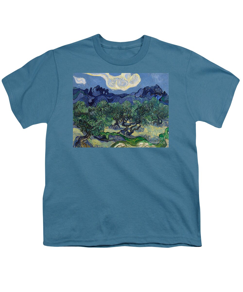 The Olive Trees Youth T-Shirt featuring the painting The Olive Trees, 1889 by Vincent Van Gogh