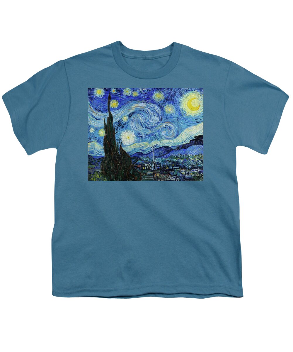 #faatoppicks Youth T-Shirt featuring the painting The Starry Night by Van Gogh by Vincent Van Gogh