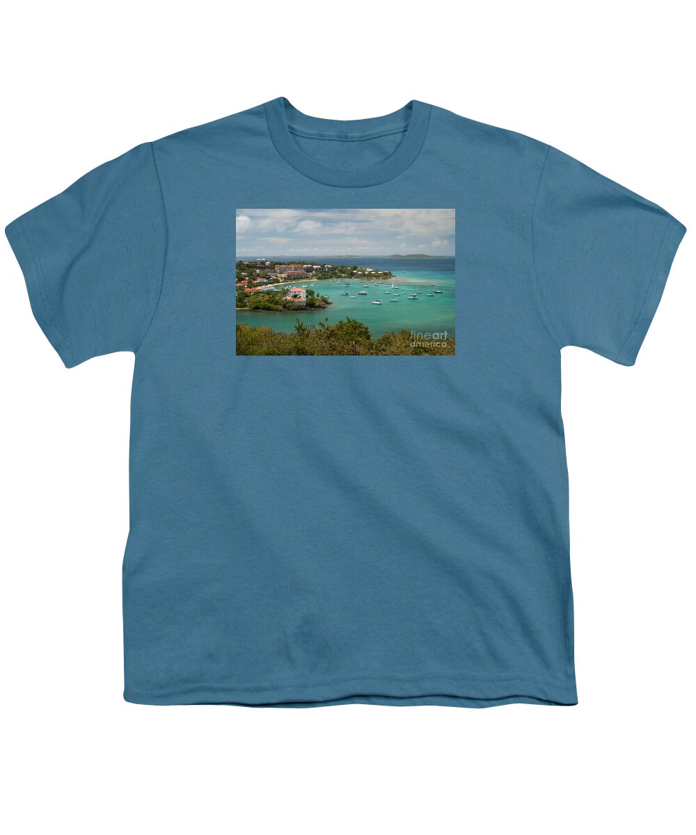 Virgin Islands Youth T-Shirt featuring the photograph Cruz Bay on St John - US Virgin Island #4 by Anthony Totah
