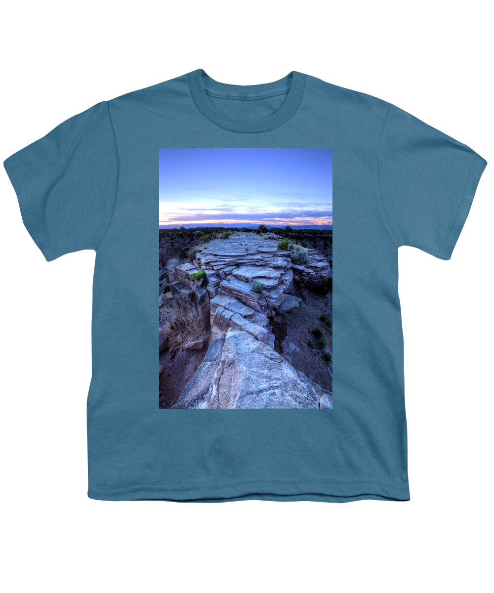 Canyon Youth T-Shirt featuring the photograph A Way Back From The Ledge by David Andersen