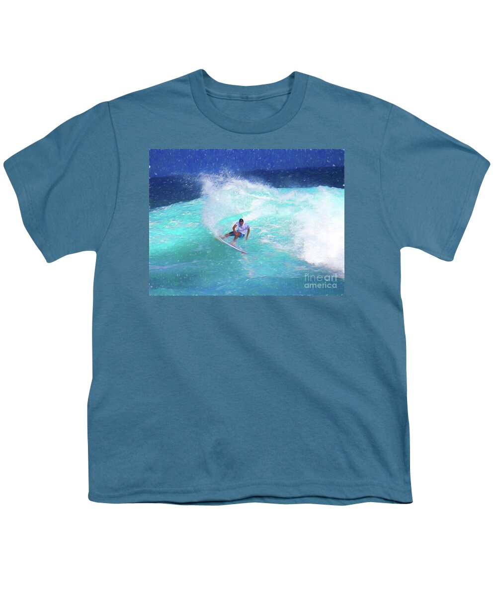 Surfing Youth T-Shirt featuring the photograph All for Show by Scott Cameron