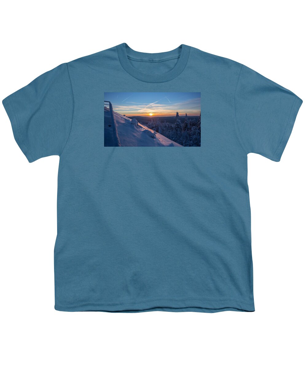 Sunset Youth T-Shirt featuring the photograph an evening on the Achtermann, Harz by Andreas Levi