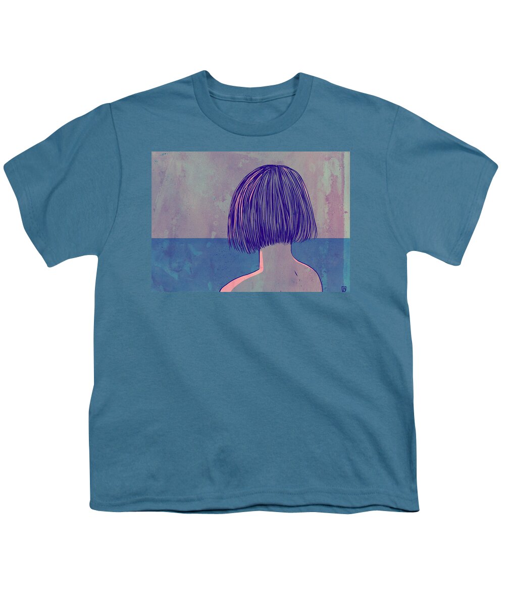 At The Sea Youth T-Shirt featuring the drawing At The Sea by Giuseppe Cristiano