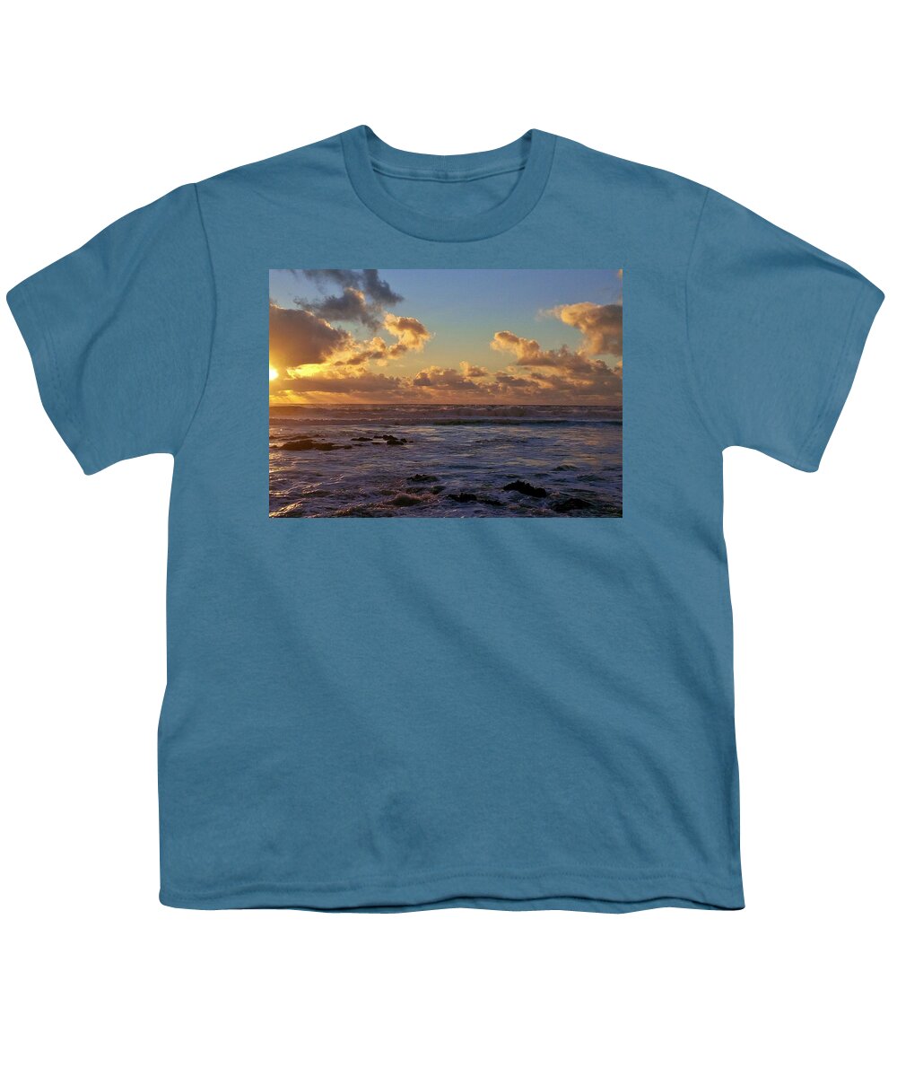 Sunset Youth T-Shirt featuring the photograph Atlantic Sunset by Richard Brookes