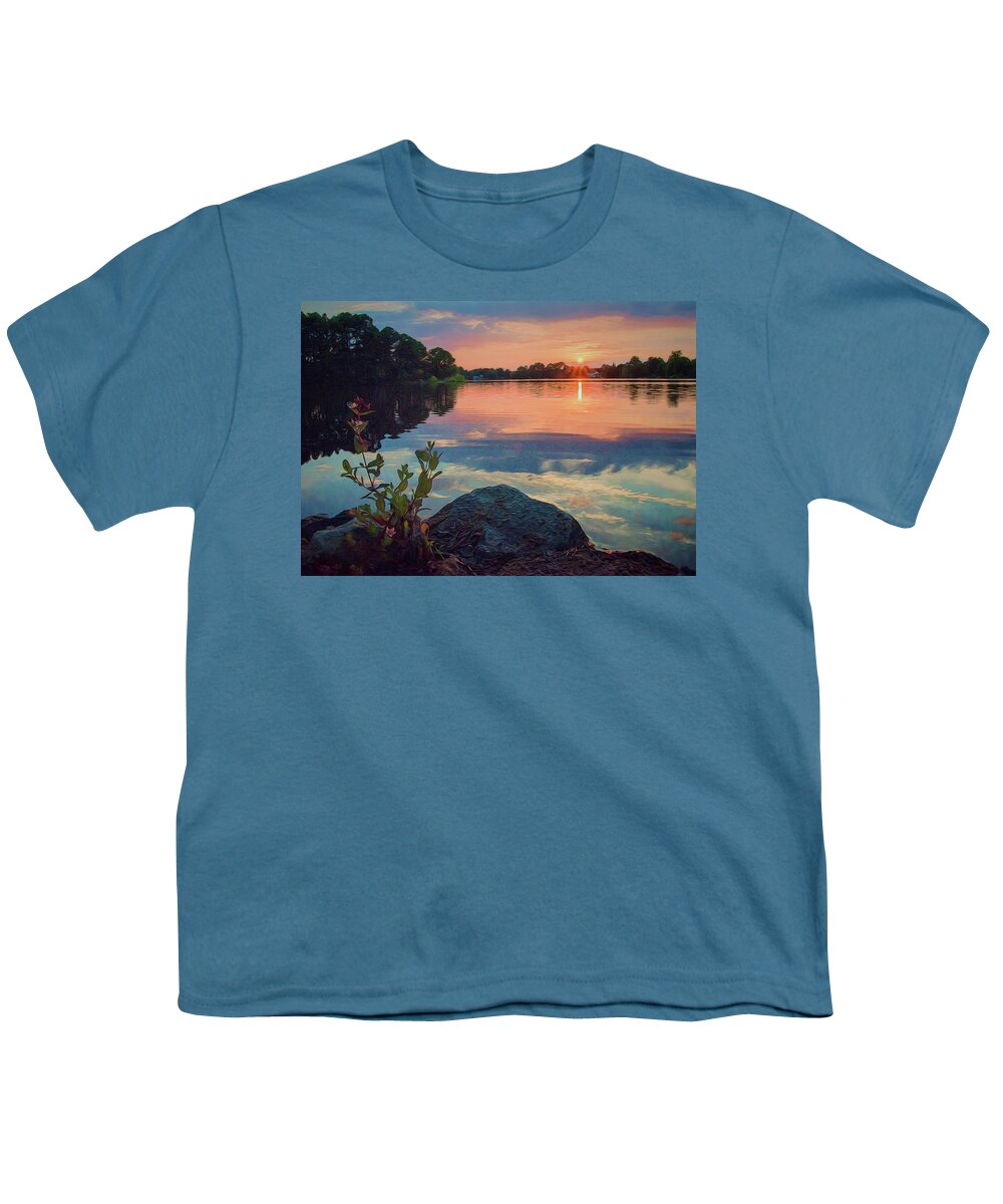 Sunset Youth T-Shirt featuring the photograph August Sunset by Beth Venner