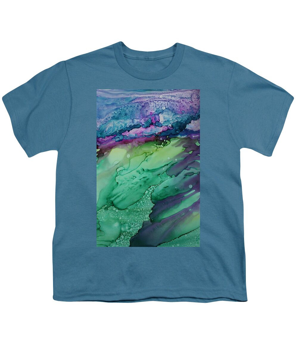 Abstract Youth T-Shirt featuring the painting Beachfroth by Ruth Kamenev