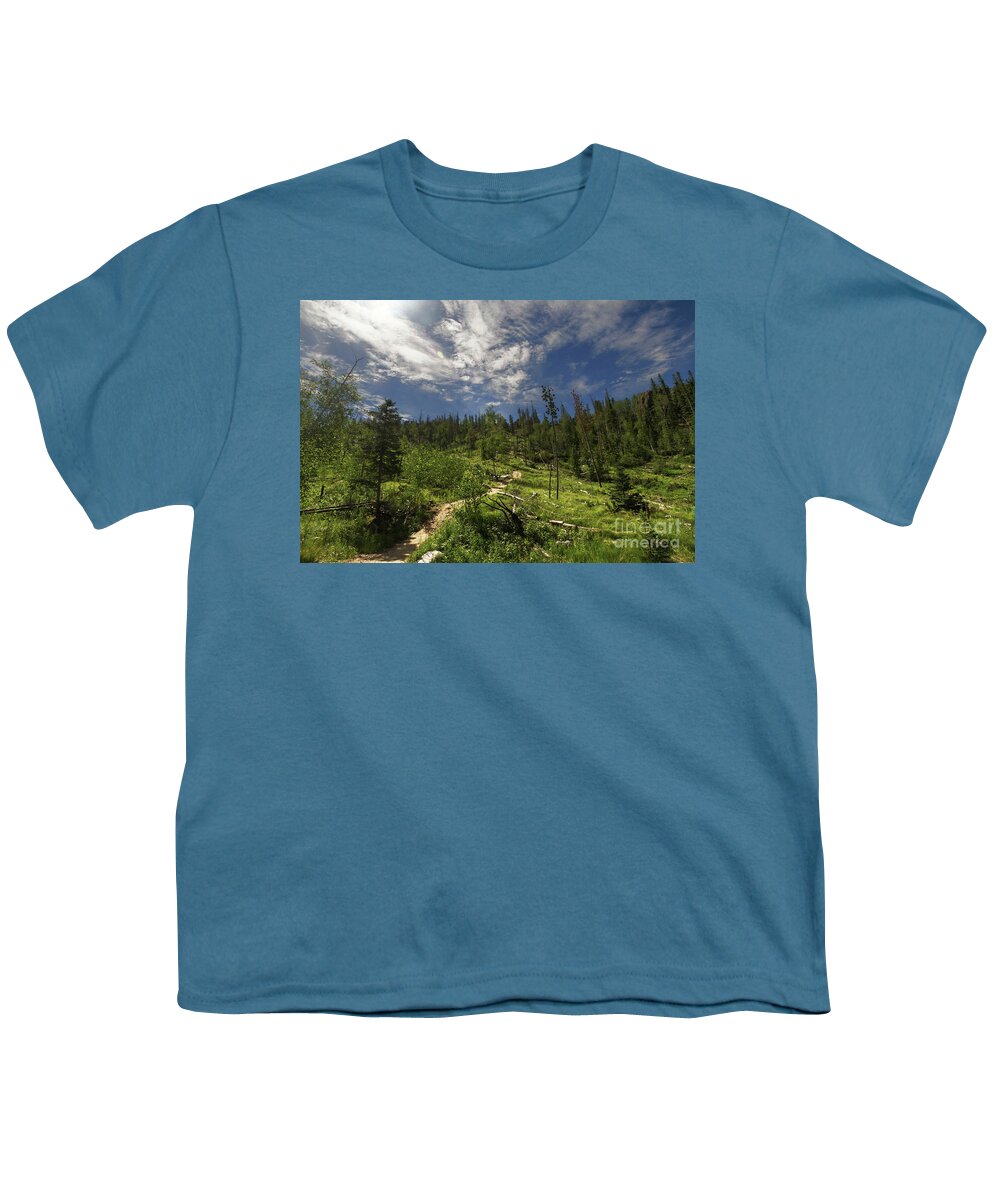Landscape Youth T-Shirt featuring the photograph Blue And Green by Steve Triplett