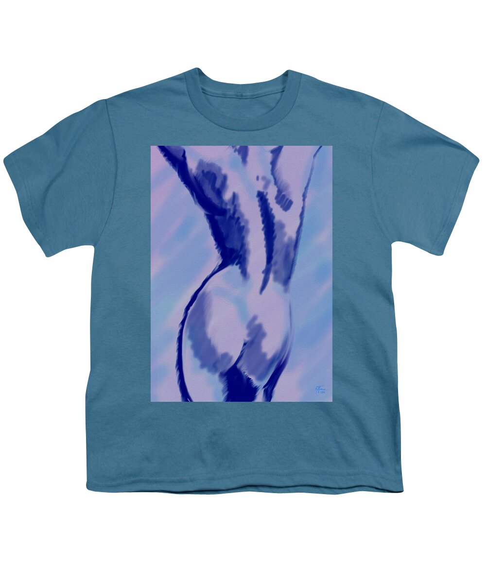 Sketch Youth T-Shirt featuring the digital art Blue for you by Vincent Franco