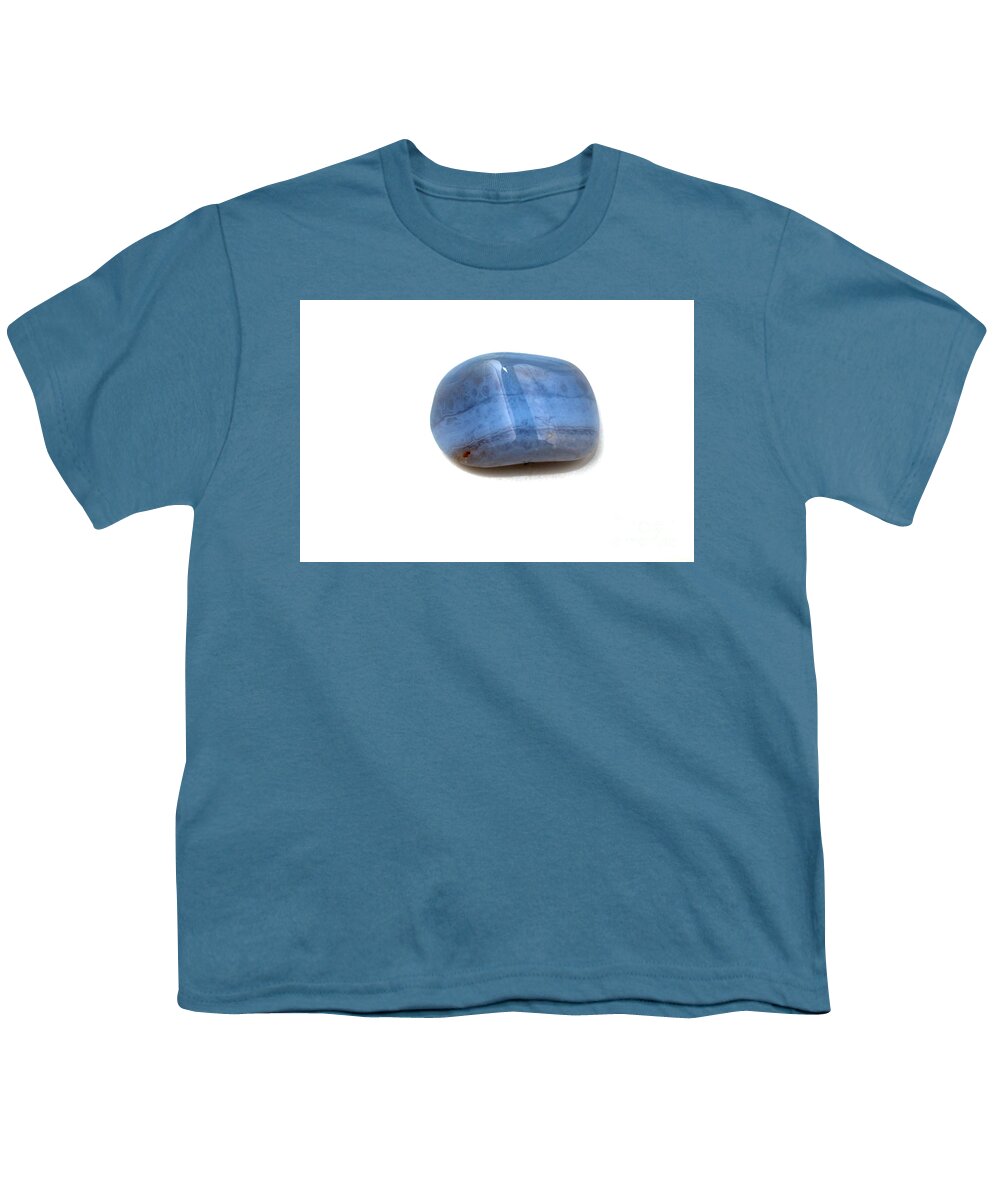 Blue Lace Youth T-Shirt featuring the photograph Blue Lace Agate gemstone by Ilan Rosen