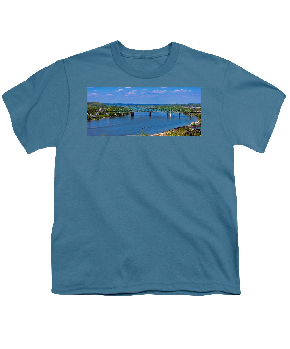 Movid Studios Youth T-Shirt featuring the photograph Bridge on the Ohio River by Jonny D