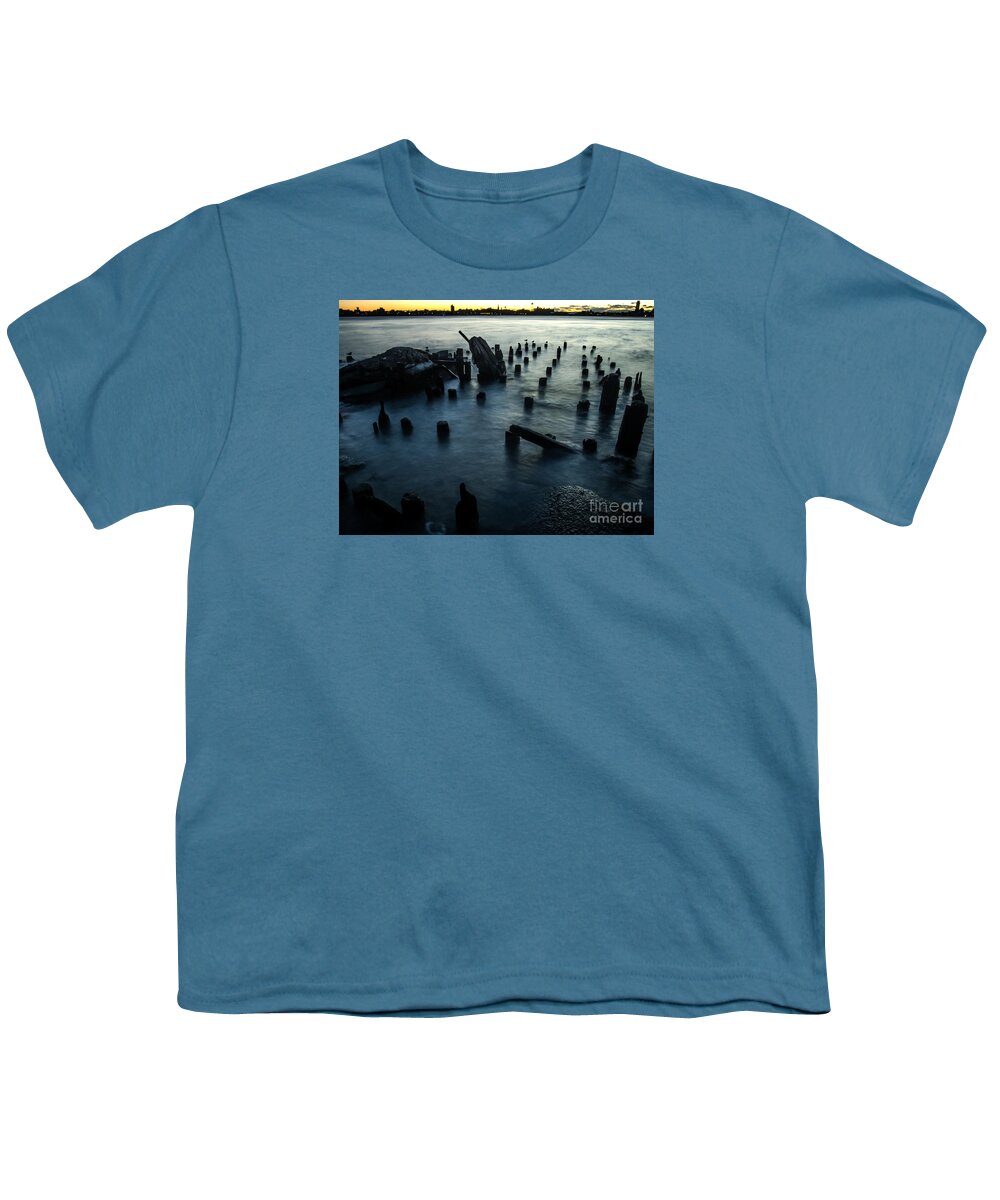 Brooklyn Youth T-Shirt featuring the photograph Brooklyn Skyline Silhouette by James Aiken