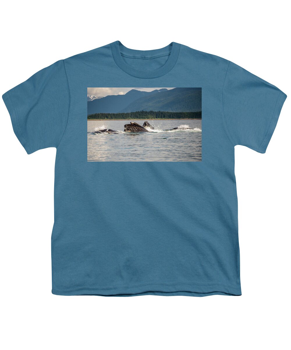 Alaska Youth T-Shirt featuring the photograph Bubble Feeders 2 by David Kirby