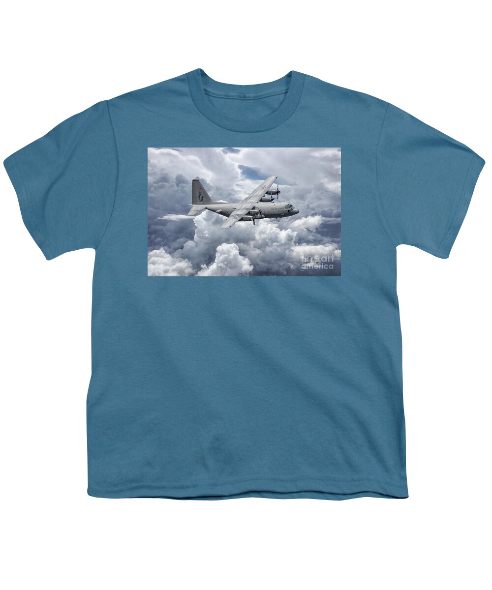 C130 Youth T-Shirt featuring the digital art C130 36th Airlift by Airpower Art