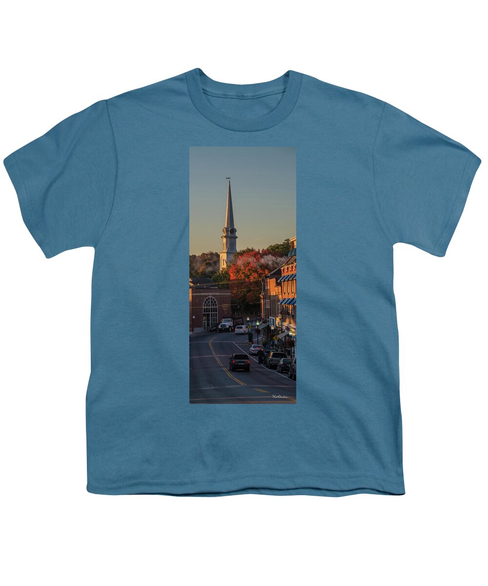 Camden Youth T-Shirt featuring the photograph Camden Steeple by Tim Kathka