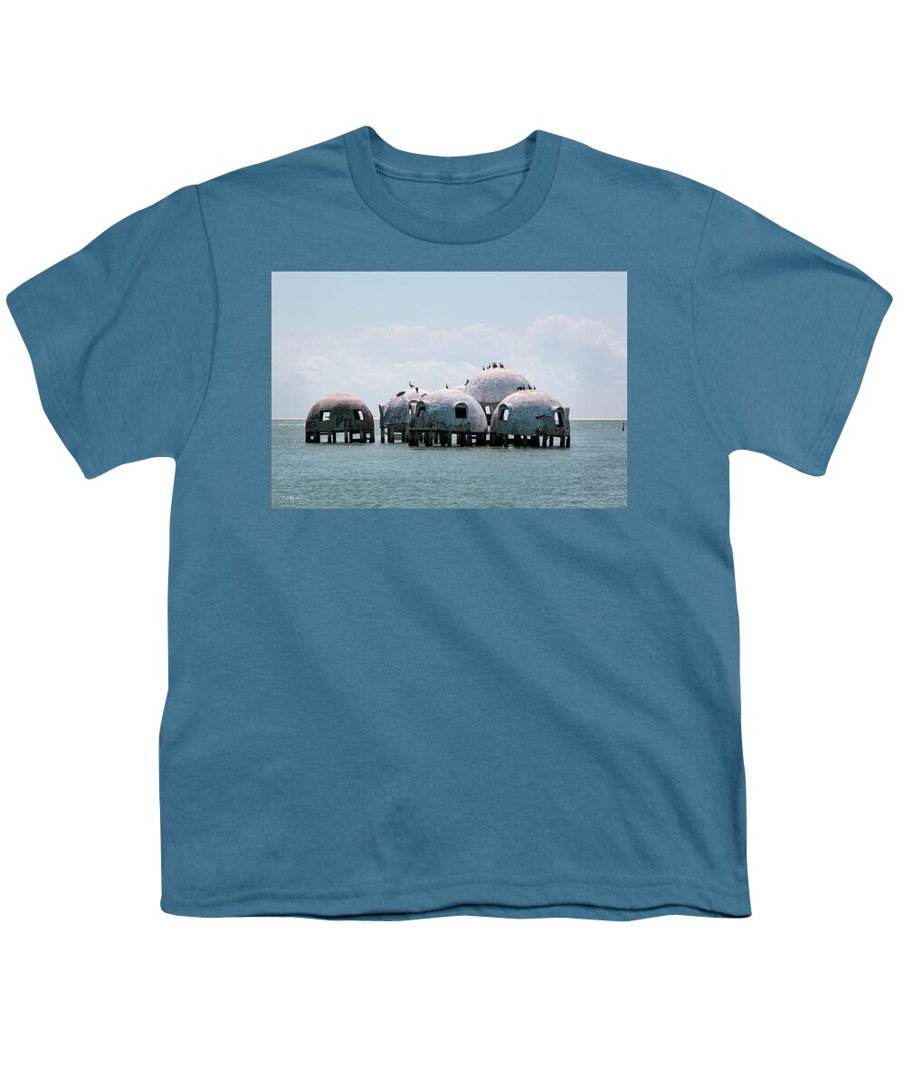 Florida Youth T-Shirt featuring the photograph Cape Romano - Domed Homes - Romano Ruins From the North by Ronald Reid