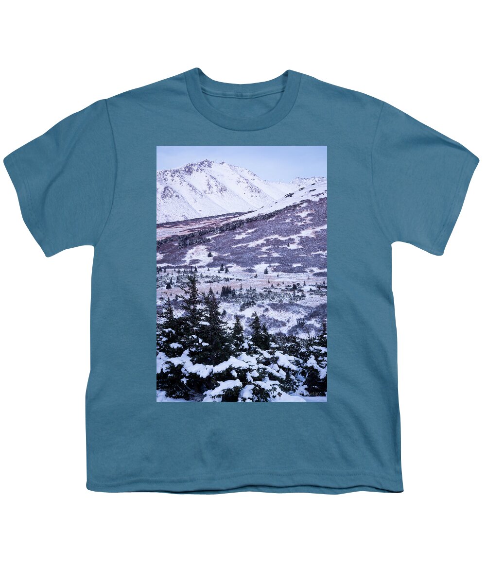 Chugach Youth T-Shirt featuring the photograph Chugach in Alpenglow by Tim Newton