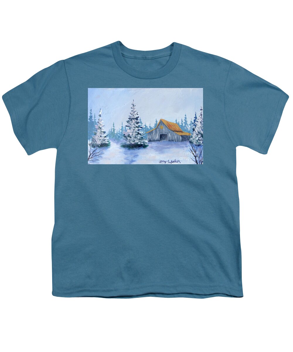 Cold Youth T-Shirt featuring the painting Clemson Winter by Jerry Walker