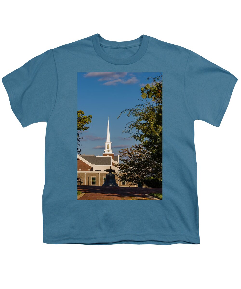Architecture Youth T-Shirt featuring the photograph County Courthouse Bell and Church Spire by Ed Gleichman