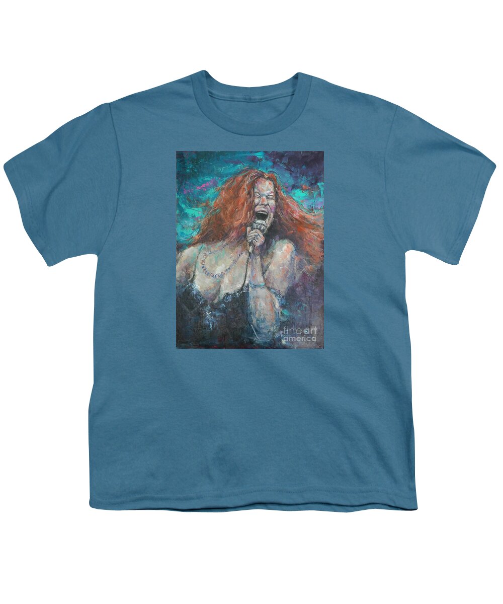 Janis Youth T-Shirt featuring the painting Cry Baby by Dan Campbell