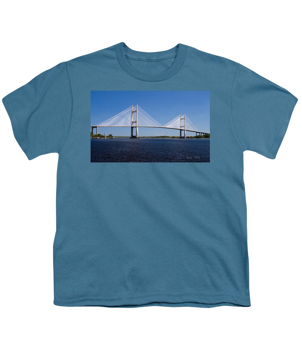 Dames Point Youth T-Shirt featuring the photograph Dames Point Bridge by Farol Tomson