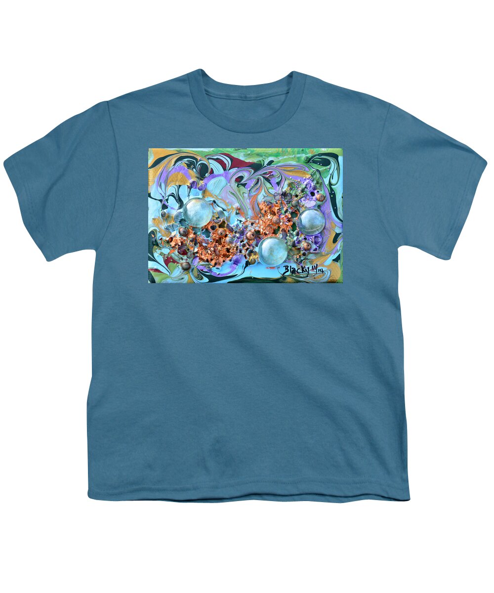 Modern Youth T-Shirt featuring the painting Dew Drops On The Meadow by Donna Blackhall