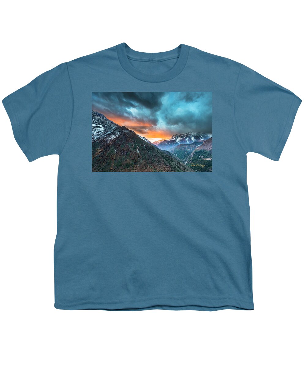 Dingboche Youth T-Shirt featuring the photograph Dingboche Sunrise by Dan McGeorge
