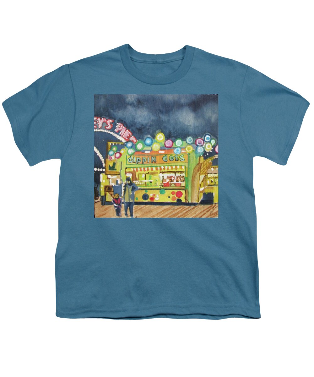 Amusements Youth T-Shirt featuring the painting Dippin the Dots by Patricia Arroyo