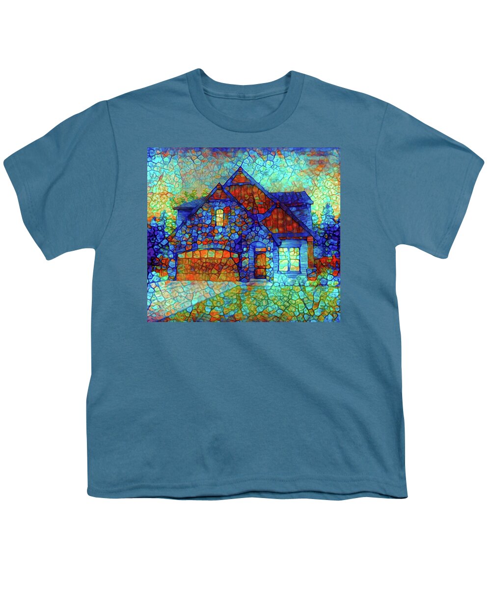Dream House Youth T-Shirt featuring the mixed media Dream house by Lilia S