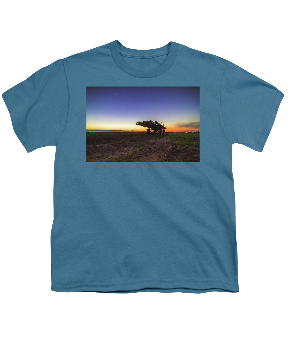 Agriculture Youth T-Shirt featuring the photograph Dusk on the Fields by Marc Braner