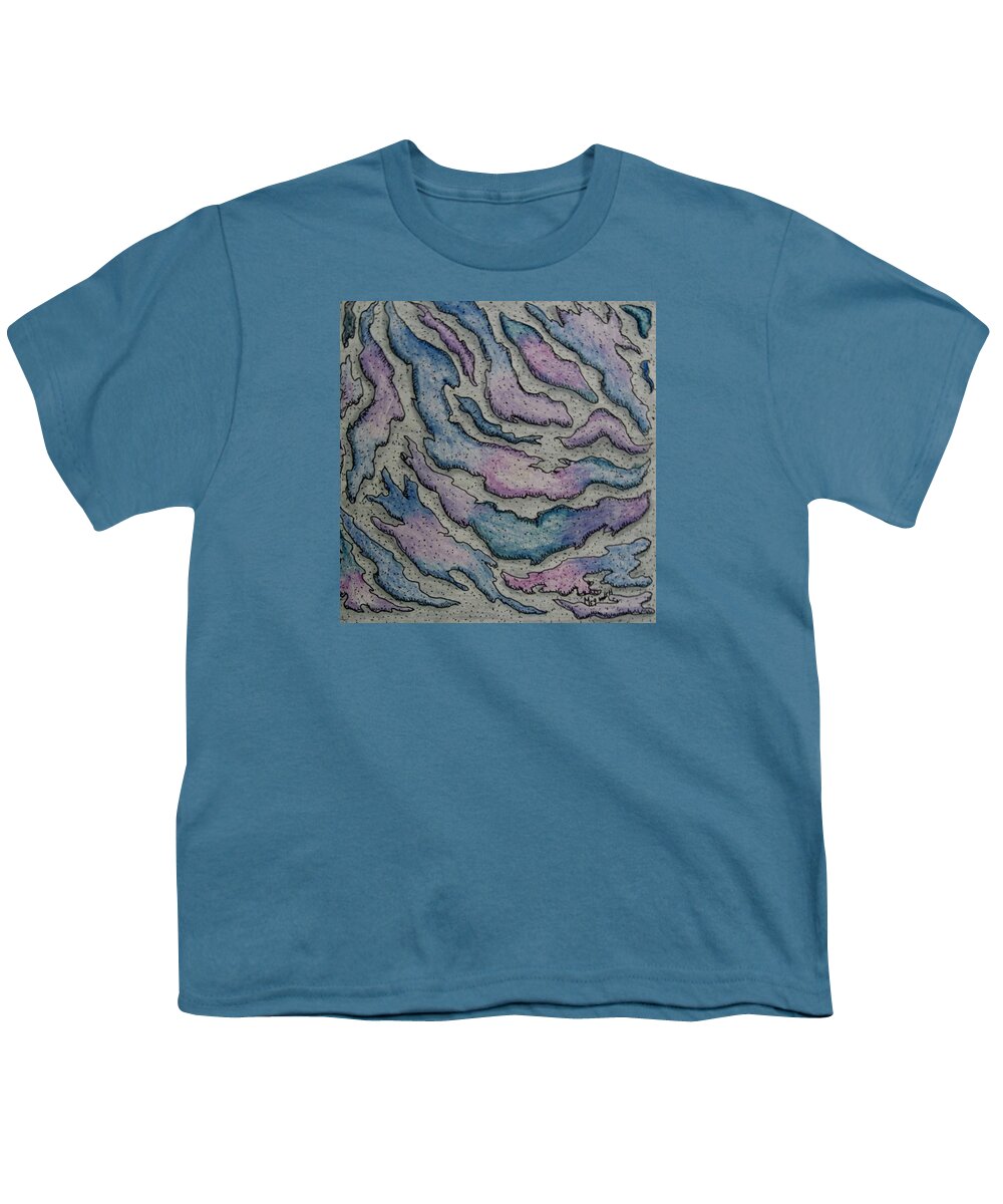 Abstracts Youth T-Shirt featuring the drawing Erosion by Megan Walsh