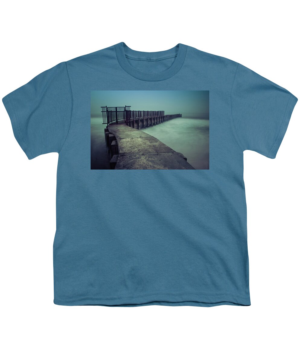 Beach Youth T-Shirt featuring the photograph Foggy Night At Toes Beach by Andy Konieczny