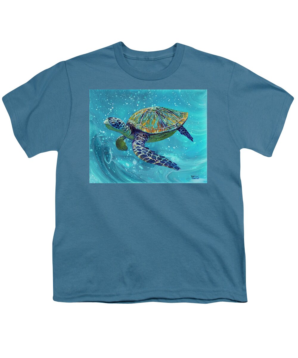 Sea Turtle Youth T-Shirt featuring the painting Free Spirit by Darice Machel McGuire