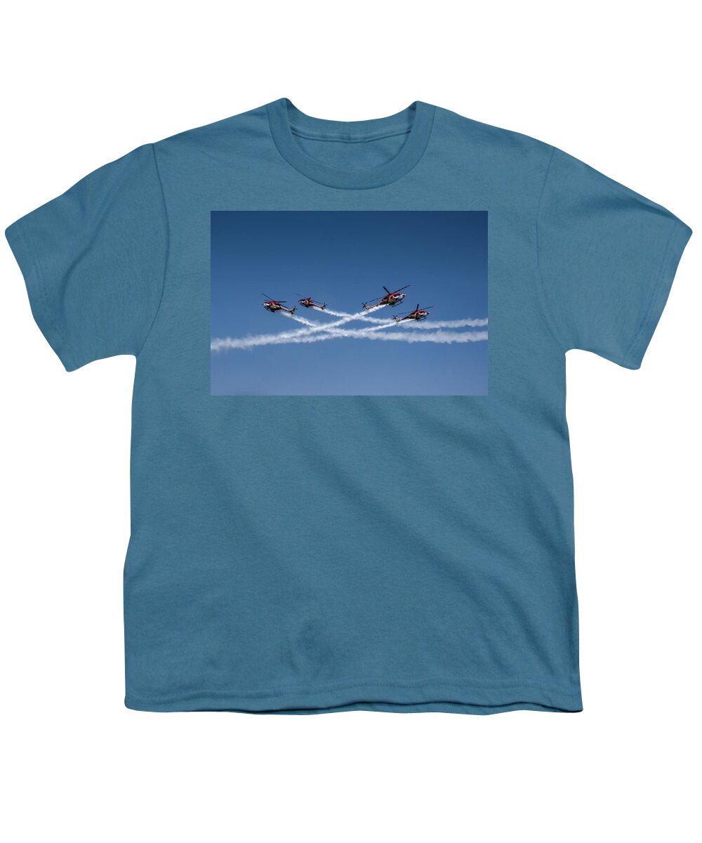 Helicopters Youth T-Shirt featuring the photograph Geometric Sky by Ramabhadran Thirupattur