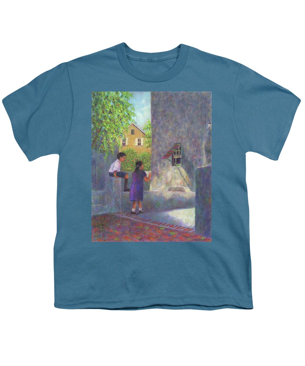 Boy Youth T-Shirt featuring the painting Girl Reading a Letter by Susan Savad