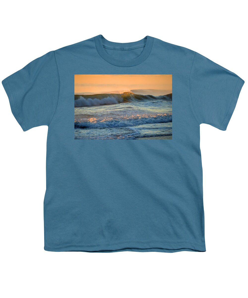 Ocean Youth T-Shirt featuring the photograph Golden Ocean Mist by Dianne Cowen Cape Cod Photography