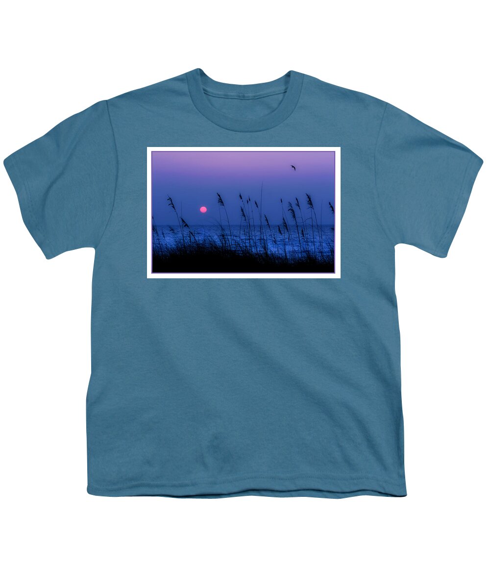  Grass Youth T-Shirt featuring the photograph Grasses frame the setting sun in Florida by Mal Bray