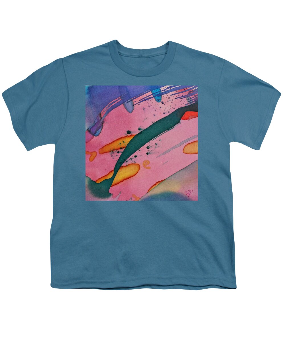  Youth T-Shirt featuring the painting Green Stripe by Barbara Pease