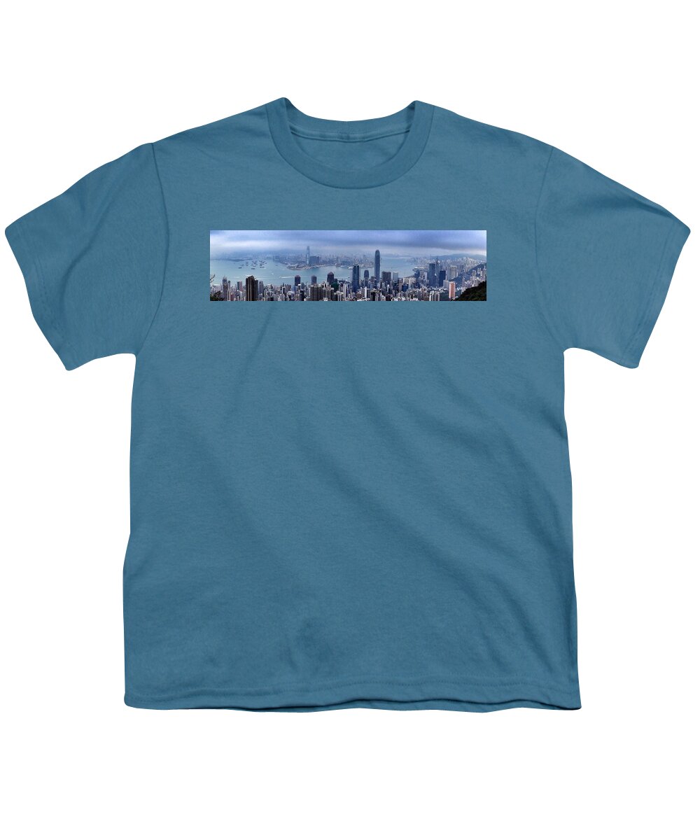 The Peak Youth T-Shirt featuring the photograph Hong Kong by Lorelle Phoenix