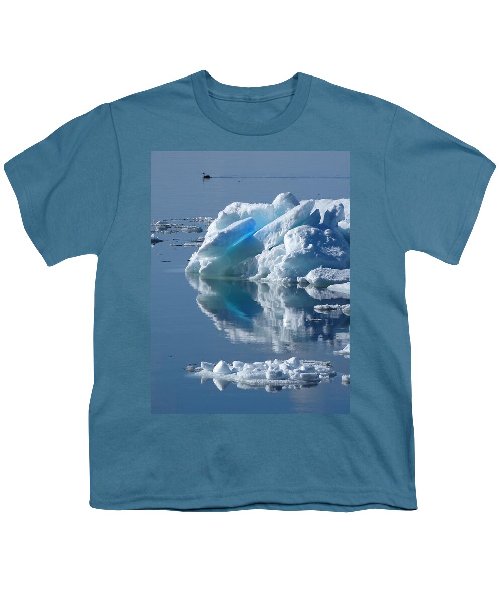 Ice Shove Youth T-Shirt featuring the photograph Ice Shove Reflection by David T Wilkinson