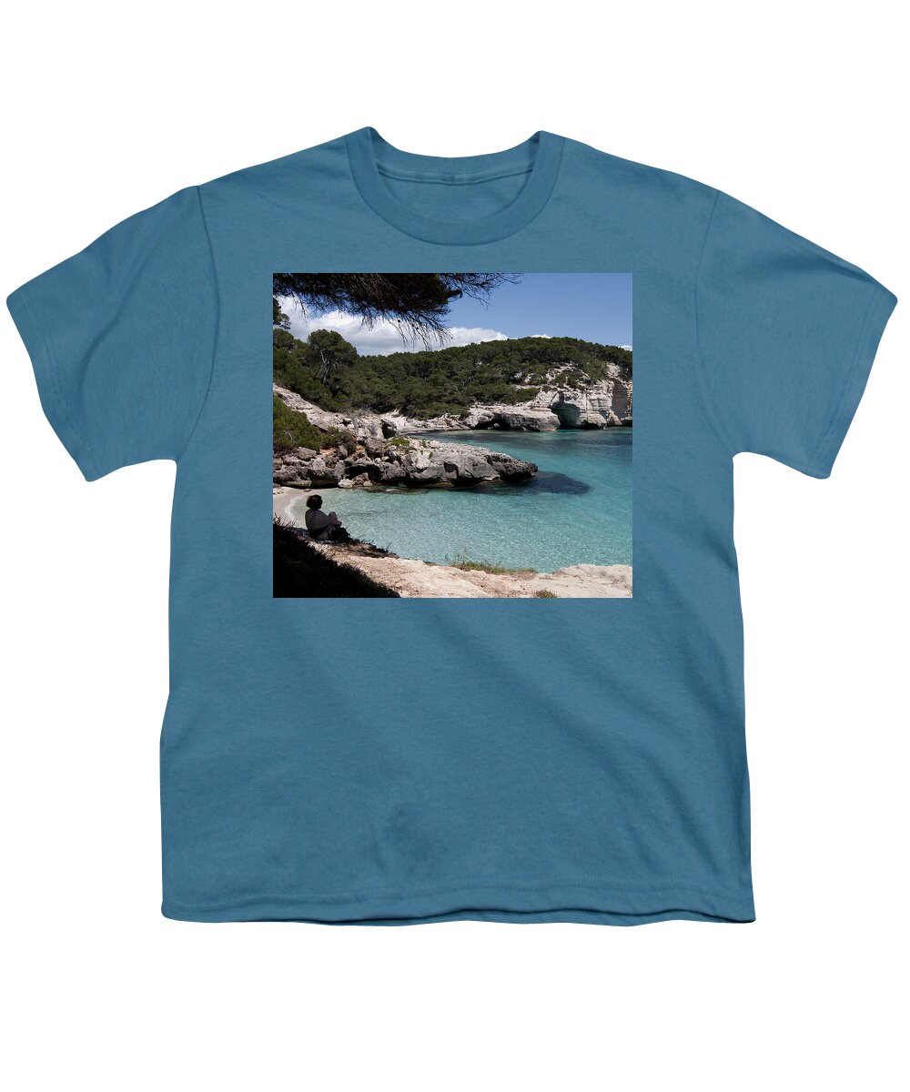 Inspirating Youth T-Shirt featuring the photograph Inspirating in the most beautiful beach in the world Menorca by Pedro Cardona Llambias